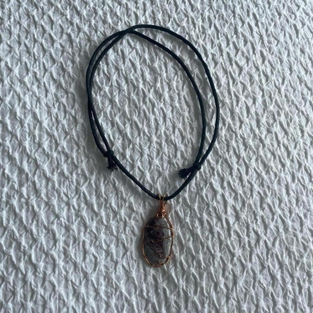 Handcrafted Wire-Wrapped Stone Pendant Necklace